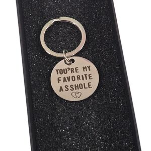 Funny Keychain Charm - Gift - You're My Favorite A Hole - In Gift Box, New